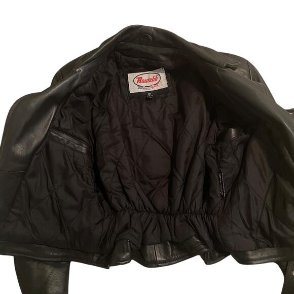 Black fringe vintage route 66 leather jacket - Picture 4 of 7